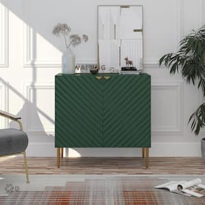 2-Door Green Locker Accent Storage Cabinet with Tapered Support Legs