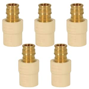 3/4 in. Expansion Pex x 3/4 in. PVC Adapter Pipe Fitting Lead Free Brass (Pack of 5)
