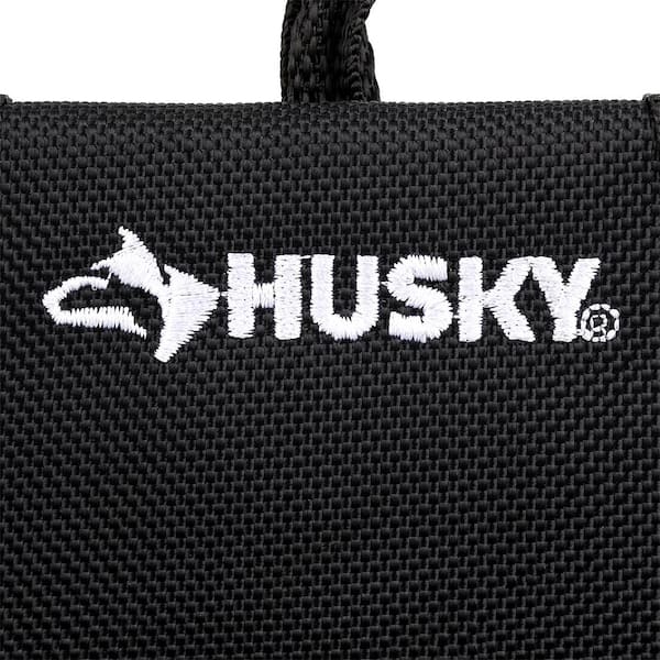 Husky 2 in. Quick Release Work Tool Belt with 5 in. 7-Pocket Clip on Utility Tool Belt Pouch, Black