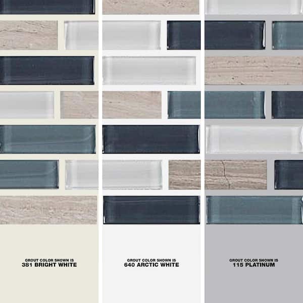 Jeffrey Court Dolphin Tail Blue 9.75 in. x 12 in. x 6 mm Interlocking Glass Mosaic Tile