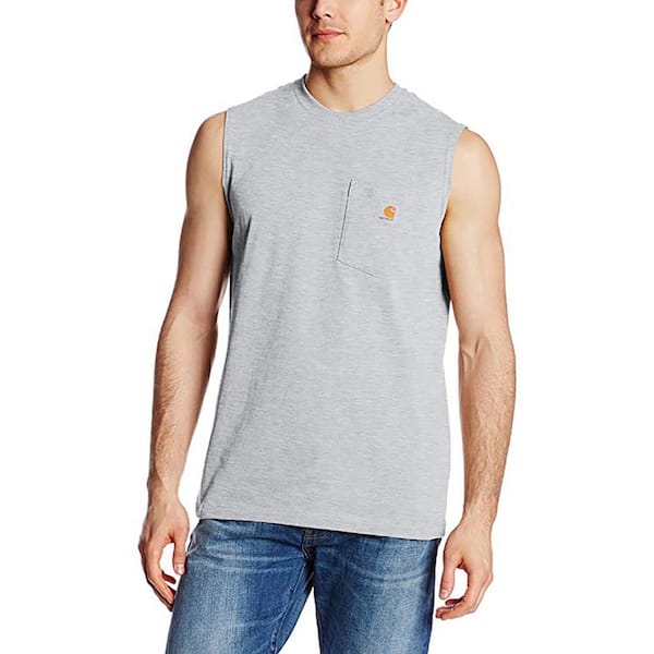 【01's USA製】Carhartt ベスト グレー PTL 2XL Carhartt Men's Regular Large Heather Gray Cotton/Polyester