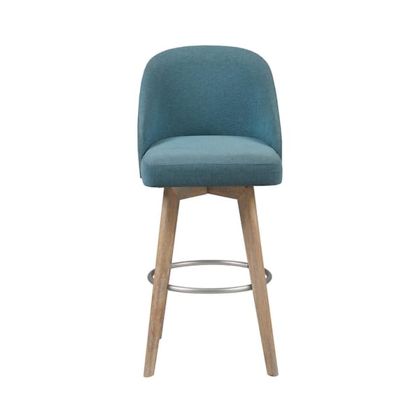 Madison Park Walsh 30 in. Blue Wood Bar Stool