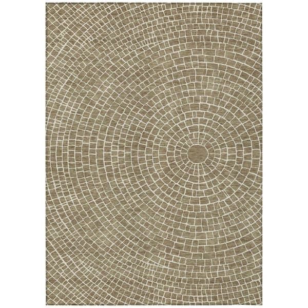 Chantille Machine Washable Indoor/Outdoor Abstract ACN2455 Coffee 5 ft. x 7 ft. 6 in. Area Rug