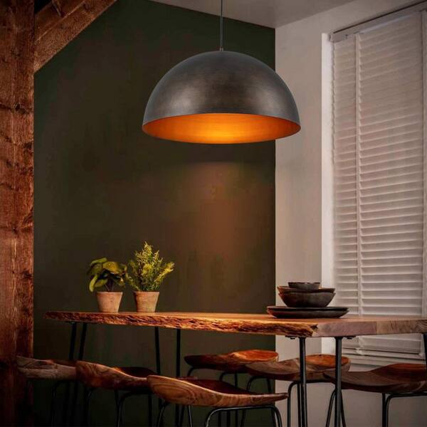 Rennnsan Nicholas 1-Light Coffee Brown Rubbed Gold Oversized