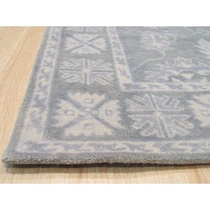 Gray 7 ft. 9 in. x 9 ft. 9 in. Hand-Tufted Wool Overdyed Area Rug