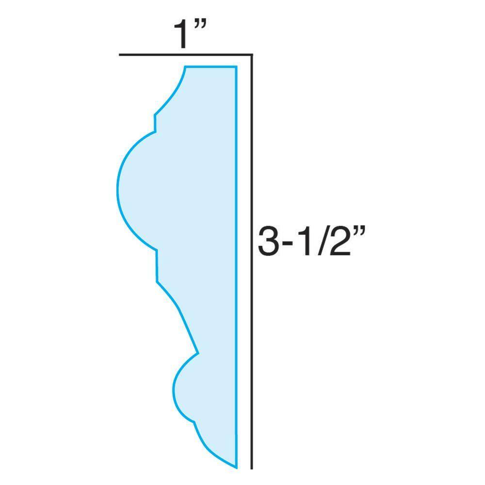 6-inch White Recycled Polystyrene Panel Moulding Sample