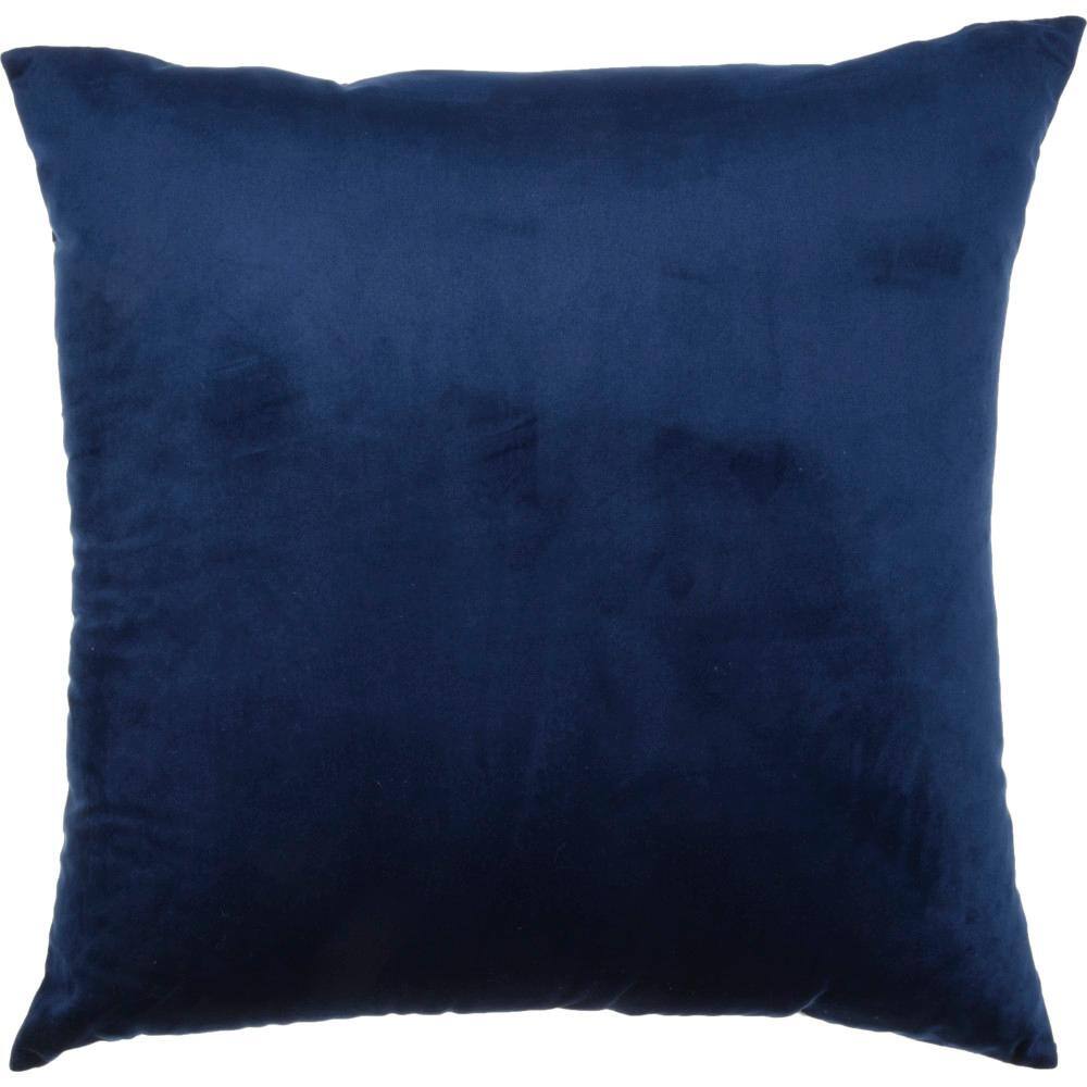 Navy and Silver Embroidered Square Throw Pillow, 18" x 18"