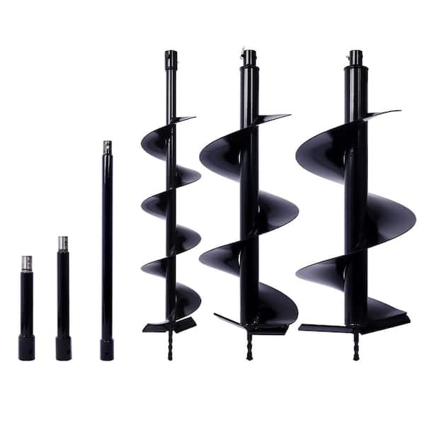 Cesicia Auger Drill Bits for Planting Set of 6-Garden Auger Drill Bit Spiral Drill Bit for 3/4 in. Shaft Post Hole Digger Bulbs