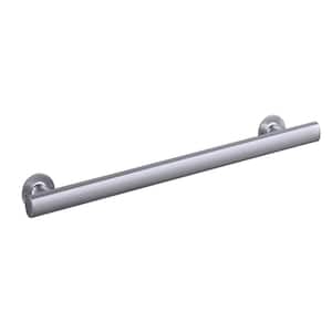 24 in. x 1.5 in. Straight Bar with Narrow Grip in Matte Silver