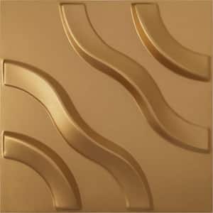 11-7/8"W x 11-7/8"H Lane EnduraWall Decorative 3D Wall Panel, Gold (12-Pack for 11.76 Sq.Ft.)