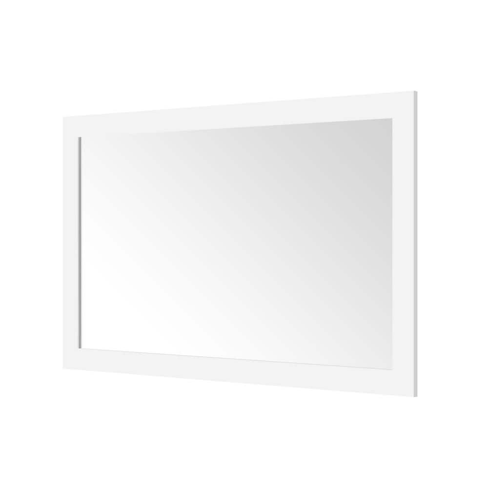 Mara 60 in. W x 36 in. H Rectangular Framed Wall Mount Bathroom Vanity Mirror in White - Thumbnail 5