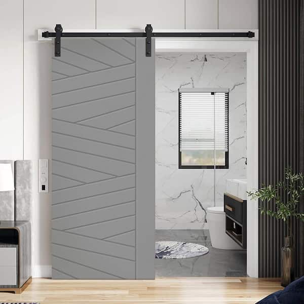 CALHOME 36 in. x 96 in. Light Gray Painted Composite MDF Paneled
