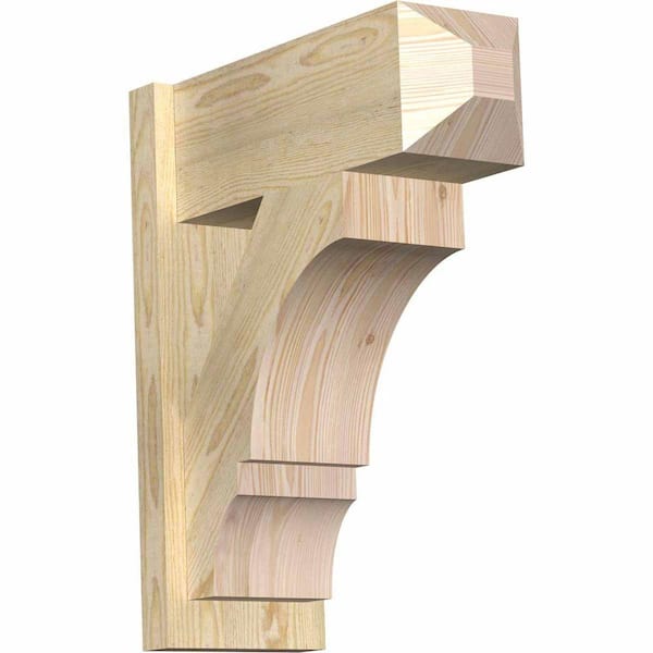 Ekena Millwork 8 in. x 24 in. x 20 in. Douglas Fir Balboa Craftsman Rough Sawn Outlooker