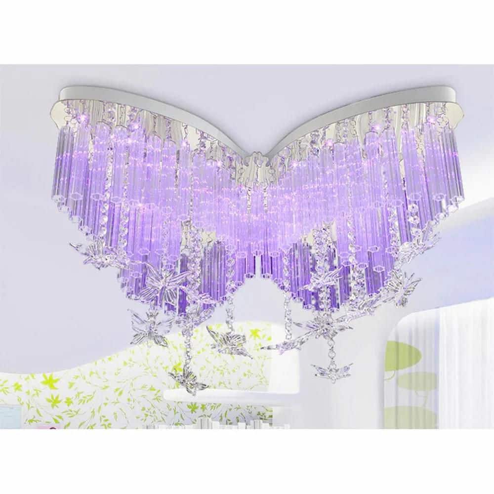 31.49 in. Clear Modern Creative Butterfly-Shaped Flush Mount Crystal Ceiling Light with Selectable Integrated LED price history on PriceWatchPro