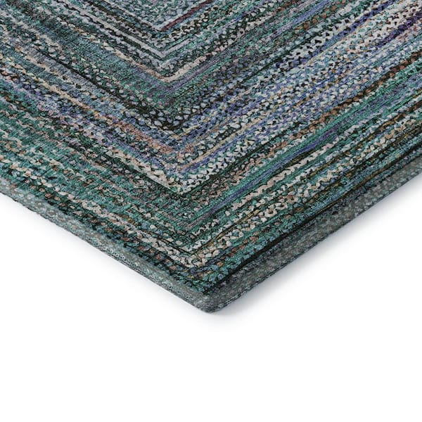 Mayfield Premium Machine Washable Abstract AMF1725 Teal 3 ft. x 5 ft. Area Rug