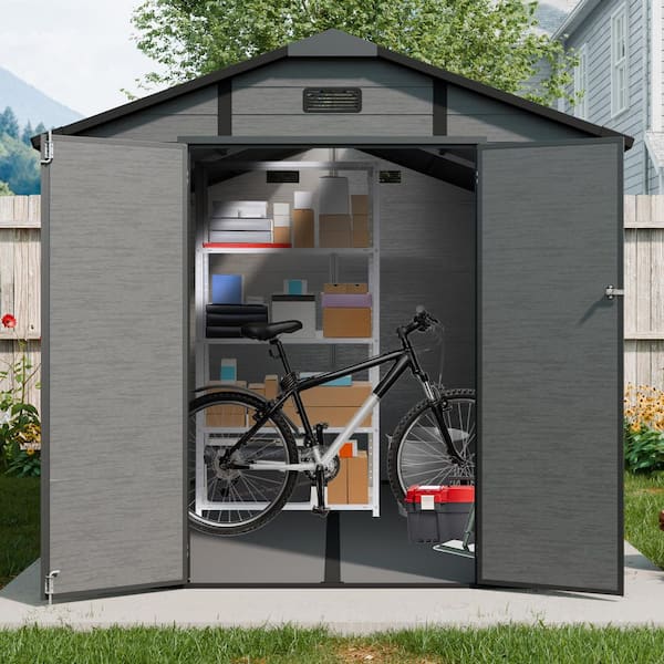 CARBUTLER 8 ft. W x 10 ft. D Plastic Outdoor Storage Shed-Lockable