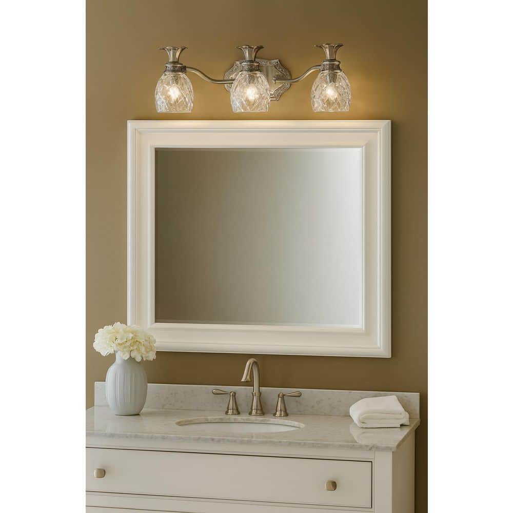 Plantation 21 in. 3 Light Polished Antique Nickel Vanity Light price history on PriceWatchPro