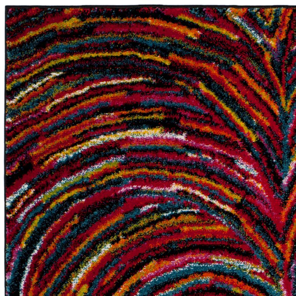 Psychedelic Art Inspired Multicolor Synthetic 4' x 6' Area Rug
