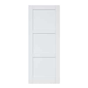 32 in. x 80 in. 3-Lite Paneled Blank Solid Core Composite Manufacture Wood White Primed Interior Door Slab