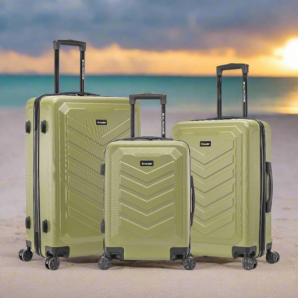 US ARMY U.S. Army FOX 3-Piece Luggage Set 20”/24”/28” Olive Drab