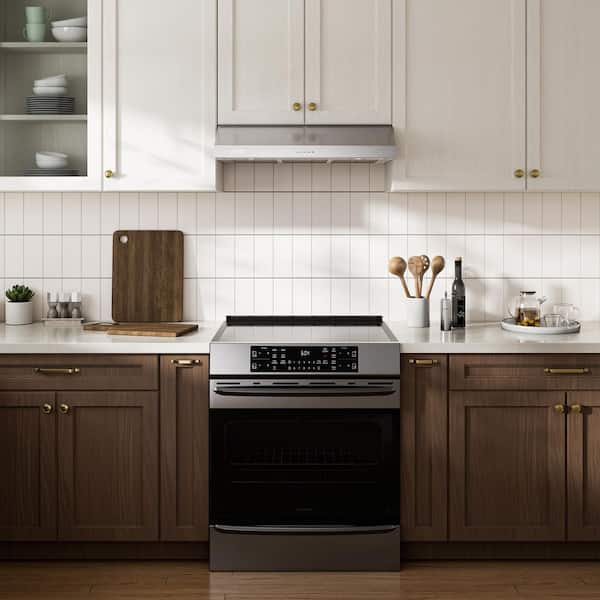 36 in. 400CFM Ducted Under Cabinet Range Hood in Stainless Steel with Push Button, LED Lighting and Permanent Filters