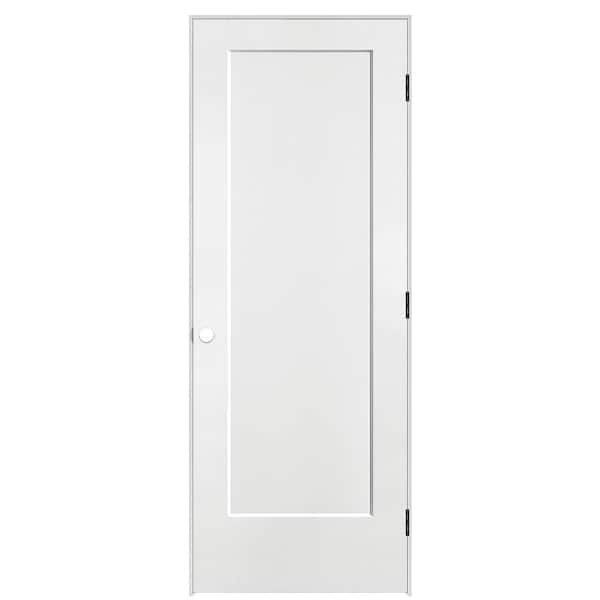Masonite 30 in. x 80 in. 1-Panel Lincoln Park Left-Hand Solid Core Pure White Molded Composite Single Prehung Interior Door