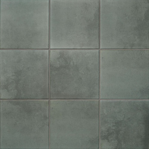 Elizabeth Sutton Cameo Cement Meadow Green 7.87 in. x 7.87 in. Matte Porcelain Floor and Wall Tile (10.76 sq. ft./Case)