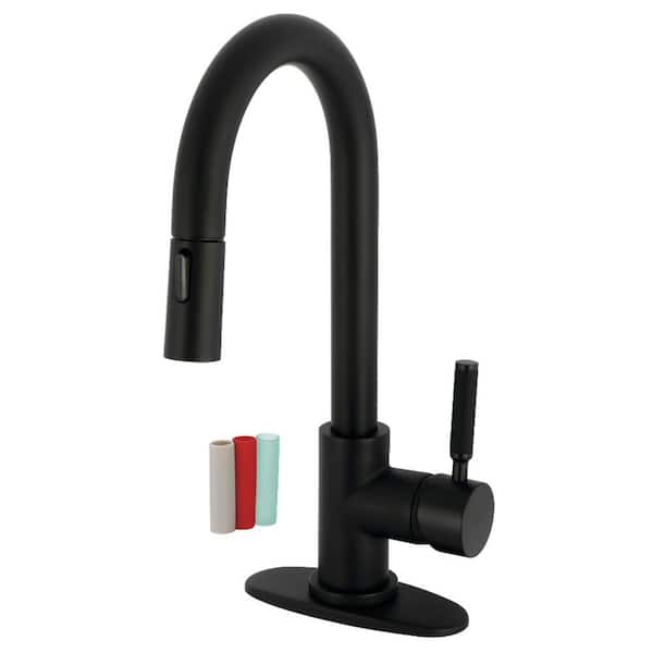 Kaiser 1-Handle Deck Mount Bar Prep Faucet in Matte Black
