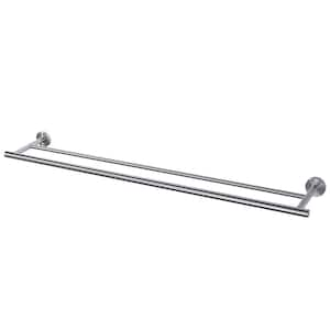 36 in. Stainless Steel Double Towel Bars for Bathroom, Wall Mount Towel Holder in Brushed Nickel