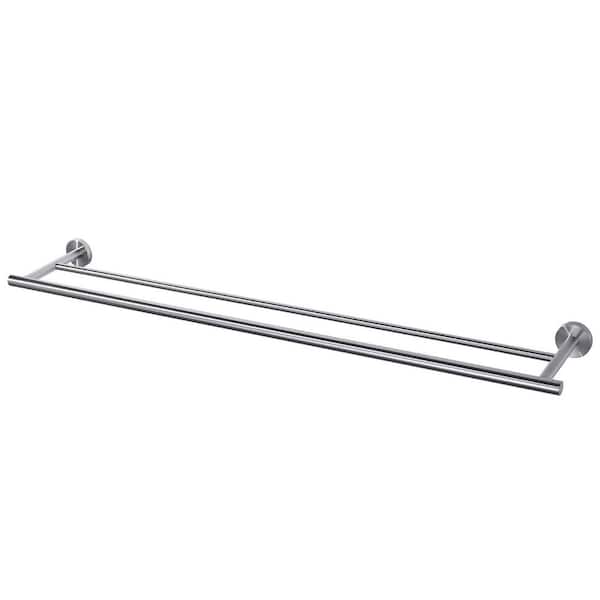 36 in. Stainless Steel Double Towel Bars for Bathroom, Wall Mount Towel Holder in Brushed Nickel