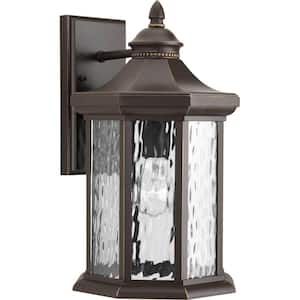 Edition Collection 1-Light Antique Bronze Water Glass Traditional Outdoor Large Wall Lantern Light