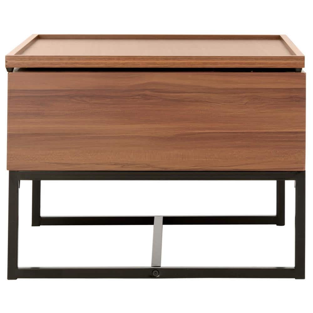 Kristie Dark Oak and Black Square Lift-Top Coffee Table