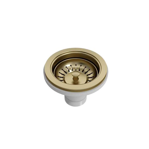 BOCCHI Stainless Steel Sink Strainer for Fireclay Kitchen Sinks in Brushed Gold