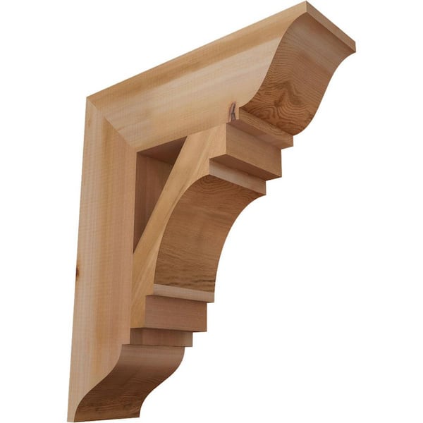 Ekena Millwork 5.5 in. x 24 in. x 20 in. Western Red Cedar Merced Traditional Smooth Bracket