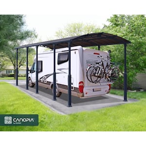 Alpine 12 ft. x 35 ft. Gray/Bronze RV Carport and Boat Shelter