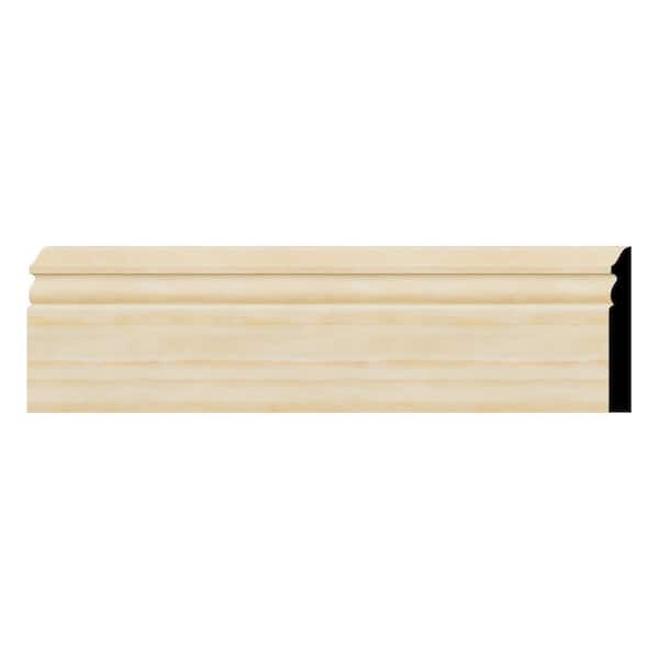 Ekena Millwork WM518 0.56 in. D x 5.25 in. W x 96 in. L Wood Pine Baseboard Moulding
