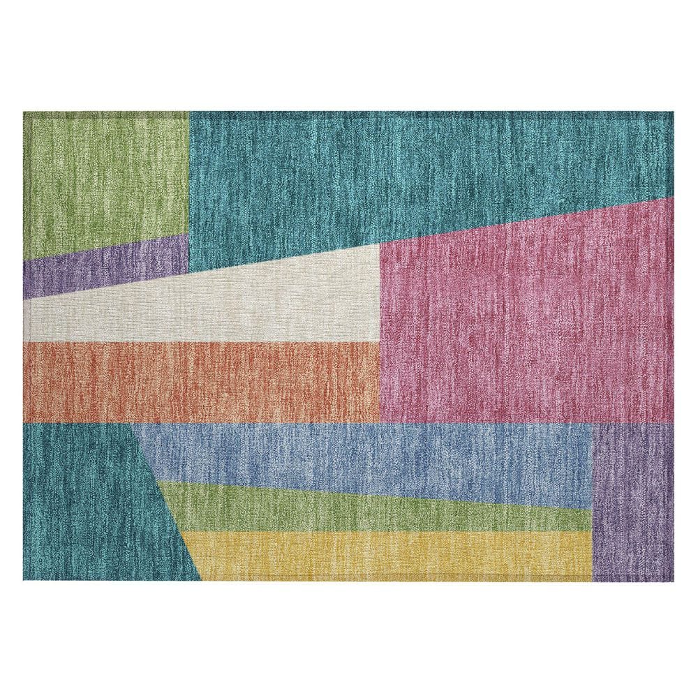 Chantille Machine Washable Indoor/Outdoor Abstract ACN2446 Teal 2 ft. x 3 ft. Accent Rug price history on PriceWatchPro