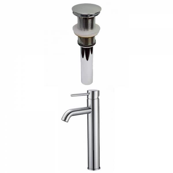 Unbranded Katrina Single Handle Vessel Sink Faucet with Pop-Up Drain in Brushed Chrome 16GS-29492