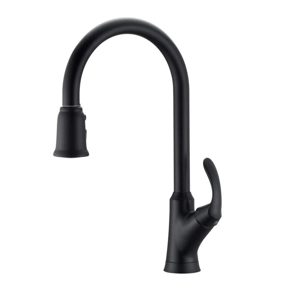 Robinet De Cuisine Noir Mat Tirette 20 Pouces Avec Douchette APS137L-02