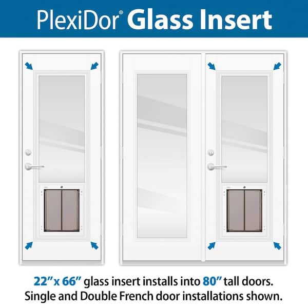 Plexidor Dog Door 22 In X 66 Clear, Sliding Glass Dog Door Insert Home Depot