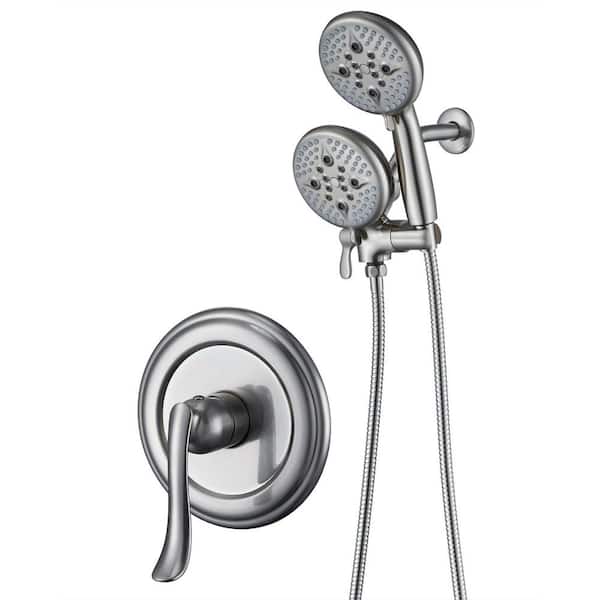 ELLO&ALLO Single-Handle 24-Spray Shower Faucet Handheld Shower Combo with 5 in. Shower Head in Brushed Nickel (Valve Included)