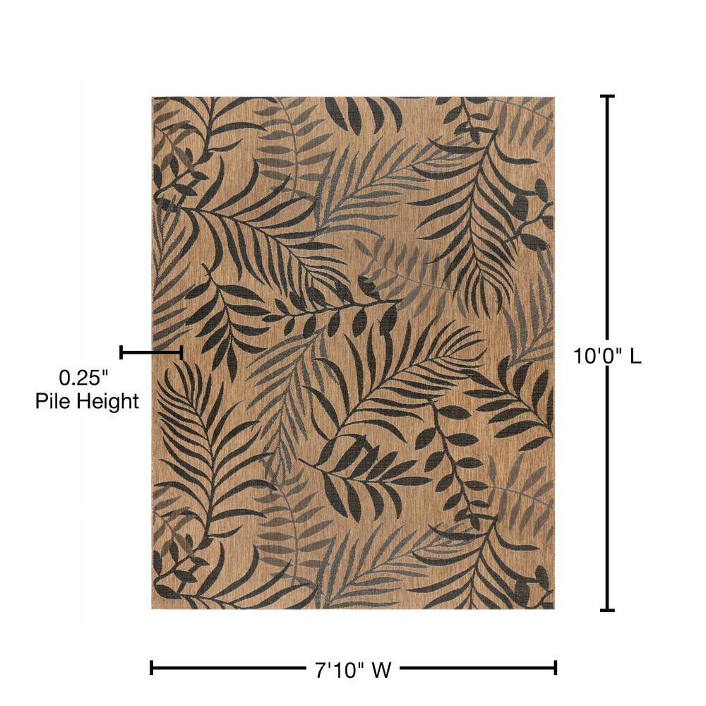 Chestnut Black 8x10 Reversible Synthetic Flat Woven Area Rug