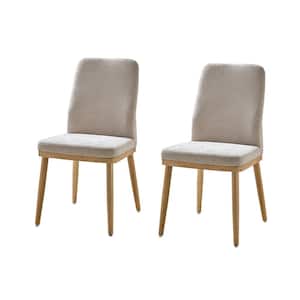 Manuel Mid-century Modern Upholstered Dining Chair Set of 2-BEIGE