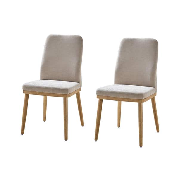JAYDEN CREATION Manuel Mid-century Modern Upholstered Dining Chair Set of 2-BEIGE
