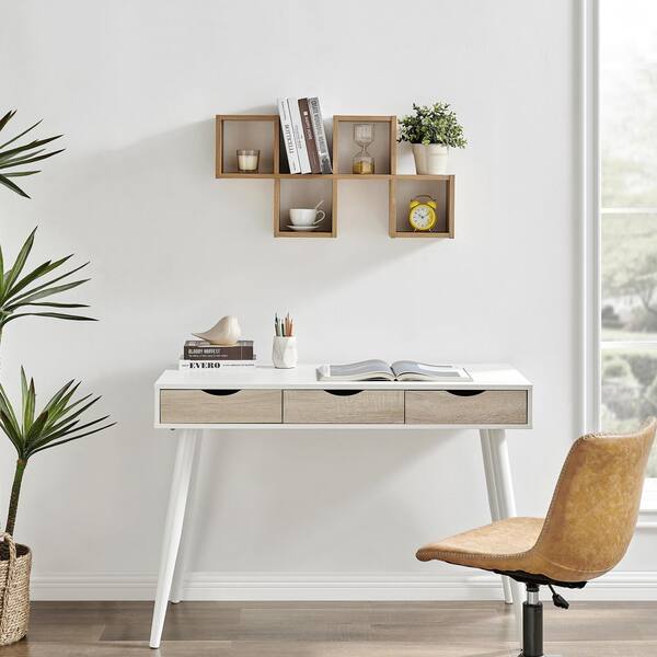 Danya B Cubby Chessboard Wall Shelf Horizontal or Vertical Chestnut