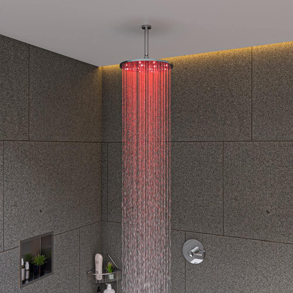 Polished Chrome Round Shower Mixer with Lever Handle