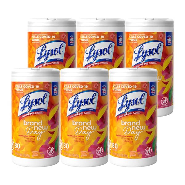 Lysol 80-Count Mango and Hibiscus Disinfecting Wipes (6-Pack)