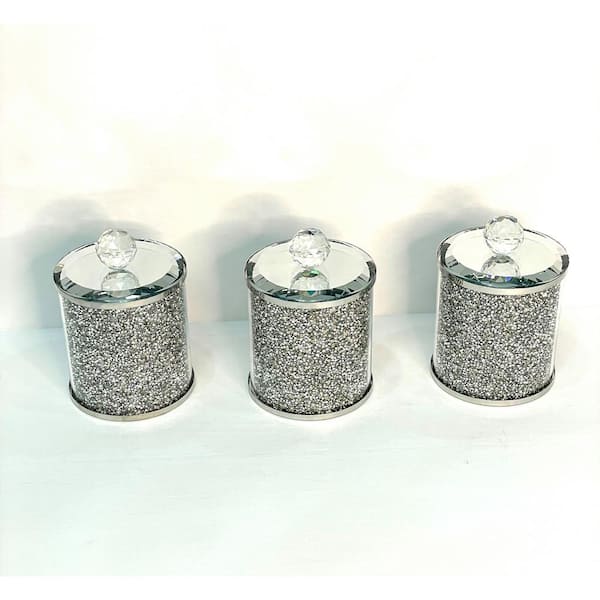 Amazing Rugs Ambrose Exquisite Three Glass Canister Set in Gift Box