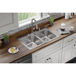 Parkway 33 in. Drop-in 1-Bowl 20-Gauge  Stainless Steel Sink Only and No Accessories