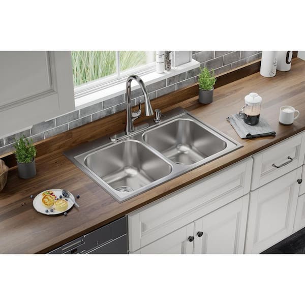 Parkway 33 in. Drop-in Single Bowl 20-Gauge Stainless Steel Kitchen Sink Only